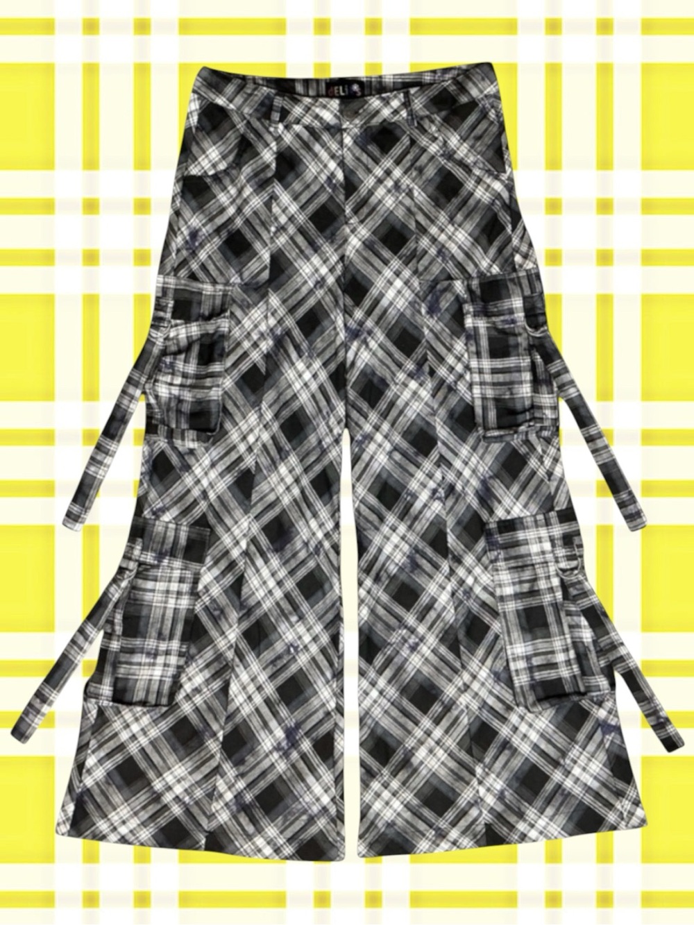 Dolls Kill dELiA*s Retro Grunge Punk Goth Plaid Utility Maximalist Cargo Pants L